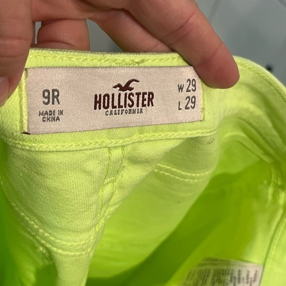 Hollister. Lime Green. Jeans. Size. 29 x 29. Or 9R. Skinny. Stretch. Ankle. - Picture 5 of 5